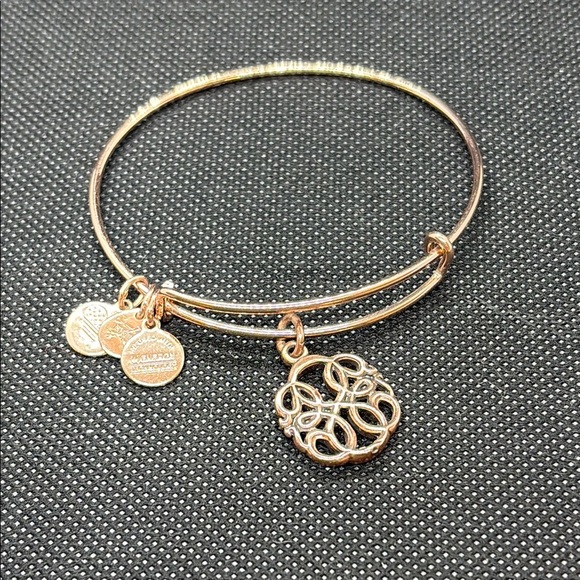 Alex and Ani “rose gold” Bangle Bracelet with Charms - Picture 2 of 3